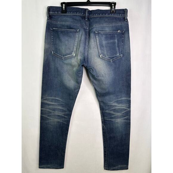 John Elliott Mens Jeans Slim Fit Skinny Dark Faded Wash Japan Button Fly 32 x 30 - Picture 4 of 7